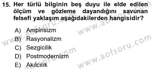 Kamu Yönetiminde Çağdaş Yaklaşımlar Dersi 2018 - 2019 Yılı (Final) Dönem Sonu Sınav Soruları 15. Soru