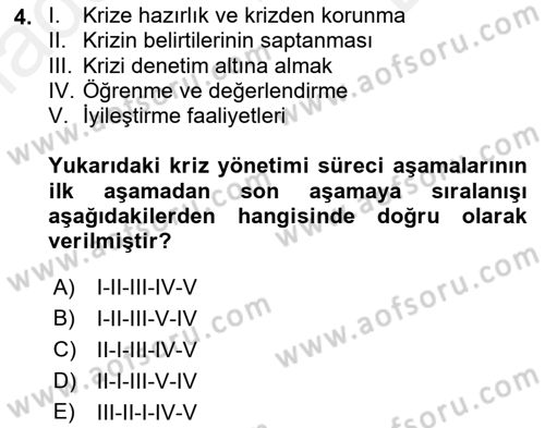 Kamu Yönetiminde Çağdaş Yaklaşımlar Dersi 2018 - 2019 Yılı (Final) Dönem Sonu Sınav Soruları 4. Soru