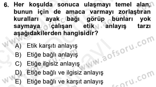 Kamu Yönetiminde Çağdaş Yaklaşımlar Dersi 2018 - 2019 Yılı (Final) Dönem Sonu Sınav Soruları 6. Soru