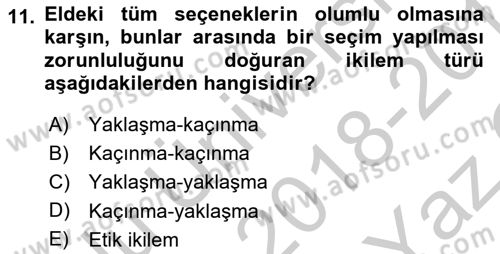 Kamu Yönetiminde Çağdaş Yaklaşımlar Dersi 2018 - 2019 Yılı Yaz Okulu Sınav Soruları 11. Soru