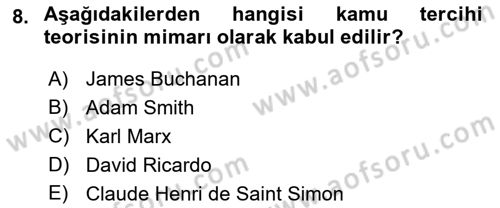 Kamu Yönetiminde Çağdaş Yaklaşımlar Dersi 2018 - 2019 Yılı Yaz Okulu Sınav Soruları 8. Soru