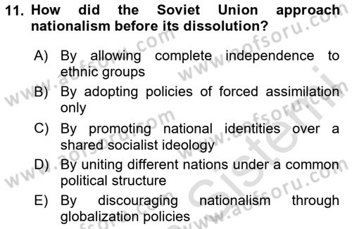 Contemporary Political İdeologies Dersi 2024 - 2025 Yılı (Vize) Ara Sınav Soruları 11. Soru