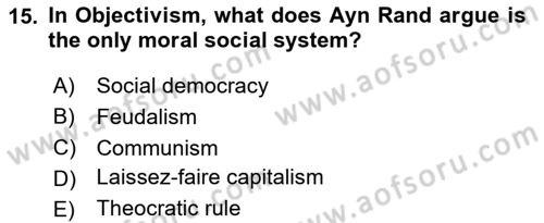 Contemporary Political İdeologies Dersi 2024 - 2025 Yılı (Vize) Ara Sınav Soruları 15. Soru
