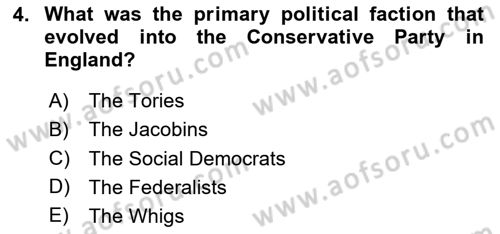 Contemporary Political İdeologies Dersi 2024 - 2025 Yılı (Vize) Ara Sınav Soruları 4. Soru