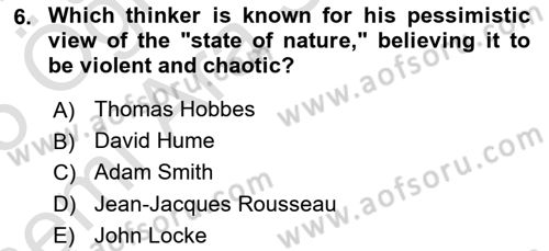 Contemporary Political İdeologies Dersi 2024 - 2025 Yılı (Vize) Ara Sınav Soruları 6. Soru