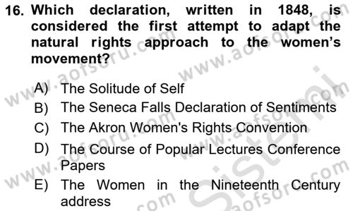 Contemporary Political İdeologies Dersi 2024 - 2025 Yılı (Final) Dönem Sonu Sınav Soruları 16. Soru