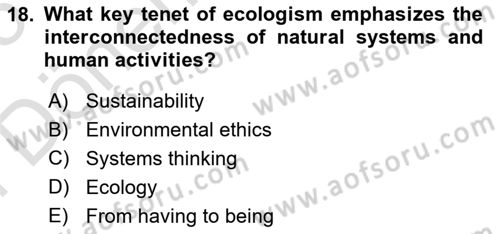 Contemporary Political İdeologies Dersi 2024 - 2025 Yılı (Final) Dönem Sonu Sınav Soruları 18. Soru