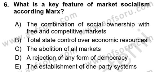 Contemporary Political İdeologies Dersi 2024 - 2025 Yılı (Final) Dönem Sonu Sınav Soruları 6. Soru