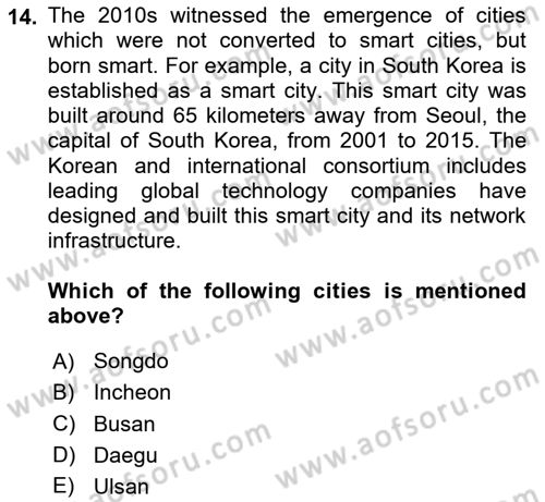 Local Governance Dersi 2024 - 2025 Yılı Yaz Okulu Sınav Soruları 14. Soru