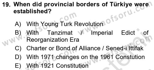 Local Governance Dersi 2024 - 2025 Yılı Yaz Okulu Sınav Soruları 19. Soru