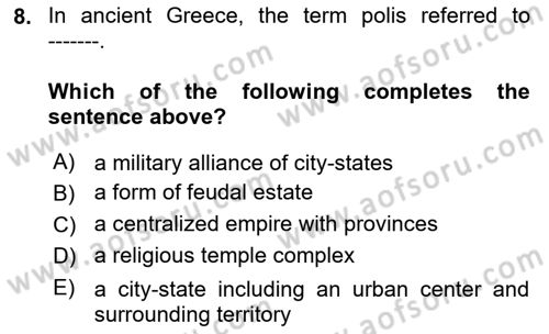 Local Governance Dersi 2025 - 2026 Yılı (Vize) Ara Sınav Soruları 8. Soru