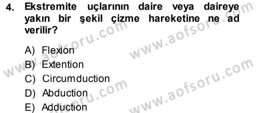 Temel Veteriner Anatomi Dersi 2014 - 2015 Yılı (Final) Dönem Sonu Sınav Soruları 4. Soru