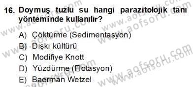 Temel Veteriner Parazitoloji Dersi 2013 - 2014 Yılı (Final) Dönem Sonu Sınav Soruları 16. Soru