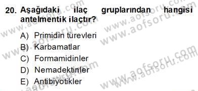 Temel Veteriner Parazitoloji Dersi 2013 - 2014 Yılı (Final) Dönem Sonu Sınav Soruları 20. Soru