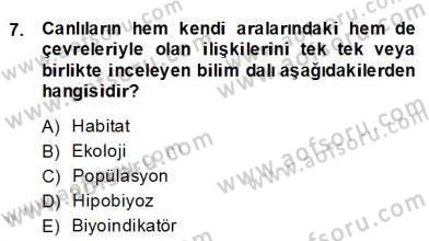 Temel Veteriner Parazitoloji Dersi 2013 - 2014 Yılı (Final) Dönem Sonu Sınav Soruları 7. Soru