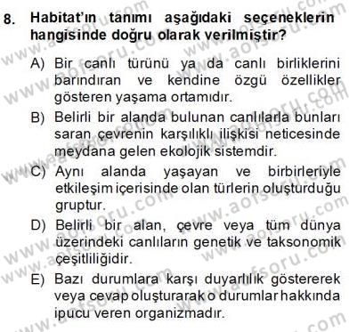 Temel Veteriner Parazitoloji Dersi 2013 - 2014 Yılı (Final) Dönem Sonu Sınav Soruları 8. Soru