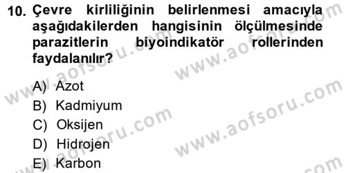 Temel Veteriner Parazitoloji Dersi 2014 - 2015 Yılı (Final) Dönem Sonu Sınav Soruları 10. Soru