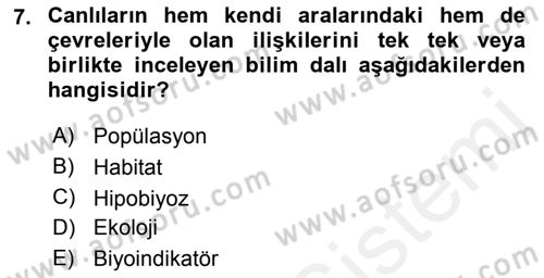 Temel Veteriner Parazitoloji Dersi 2018 - 2019 Yılı (Final) Dönem Sonu Sınavı 7. Soru