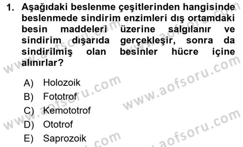 Temel Veteriner Parazitoloji Dersi 2020 - 2021 Yılı Yaz Okulu Sınav Soruları 1. Soru