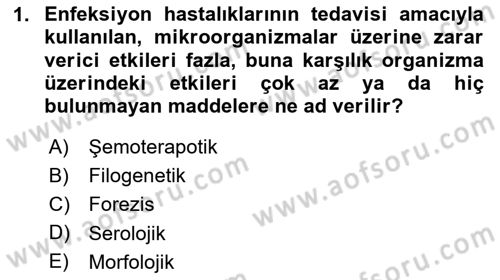 Temel Veteriner Parazitoloji Dersi 2025 - 2026 Yılı (Final) Dönem Sonu Sınav Soruları 1. Soru
