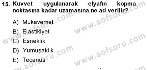 Temel Zootekni Dersi 2014 - 2015 Yılı (Vize) Ara Sınavı 15. Soru