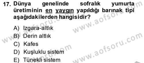 Temel Zootekni Dersi 2014 - 2015 Yılı (Final) Dönem Sonu Sınav Soruları 17. Soru