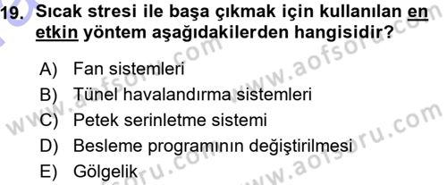 Temel Zootekni Dersi 2015 - 2016 Yılı (Vize) Ara Sınavı 19. Soru