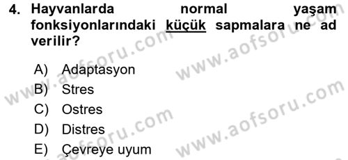 Temel Zootekni Dersi 2016 - 2017 Yılı (Final) Dönem Sonu Sınavı 4. Soru