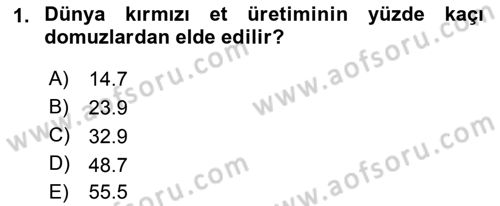 Temel Zootekni Dersi 2017 - 2018 Yılı (Vize) Ara Sınavı 1. Soru