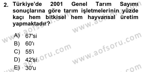 Temel Zootekni Dersi 2018 - 2019 Yılı (Vize) Ara Sınavı 2. Soru