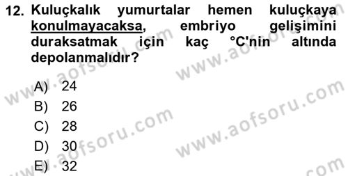 Temel Zootekni Dersi 2019 - 2020 Yılı (Final) Dönem Sonu Sınav Soruları 12. Soru