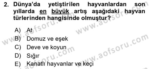 Temel Zootekni Dersi 2020 - 2021 Yılı Yaz Okulu Sınavı 2. Soru