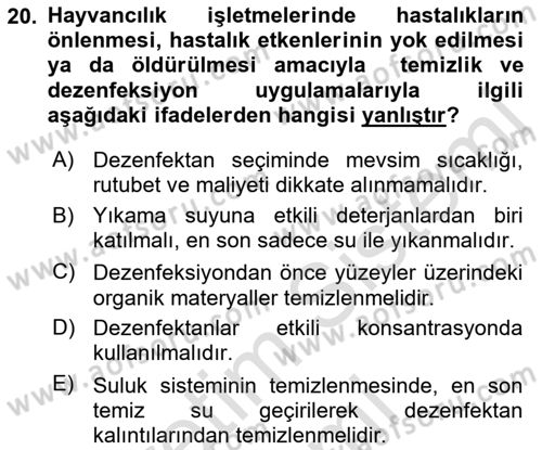 Temel Zootekni Dersi 2021 - 2022 Yılı (Vize) Ara Sınav Soruları 20. Soru