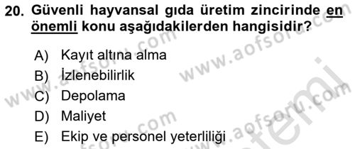 Temel Zootekni Dersi 2022 - 2023 Yılı Yaz Okulu Sınavı 20. Soru