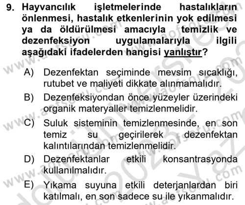 Temel Zootekni Dersi 2023 - 2024 Yılı Yaz Okulu Sınavı 9. Soru