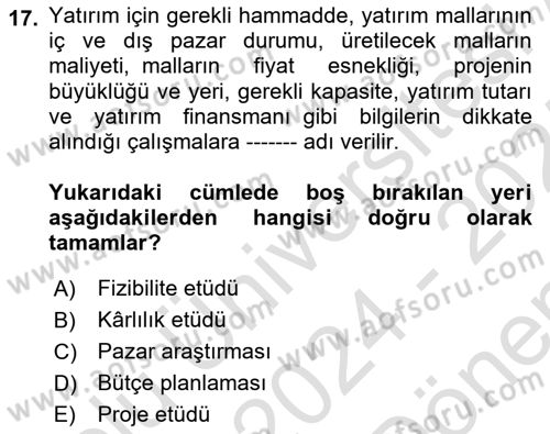Temel Zootekni Dersi 2024 - 2025 Yılı (Final) Dönem Sonu Sınav Soruları 17. Soru
