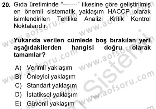 Temel Zootekni Dersi 2024 - 2025 Yılı Yaz Okulu Sınav Soruları 20. Soru