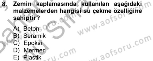 Hijyen ve Sanitasyon Dersi 2012 - 2013 Yılı (Final) Dönem Sonu Sınav Soruları 8. Soru