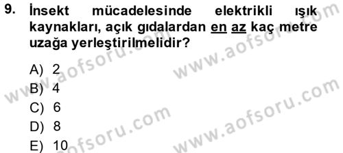 Hijyen ve Sanitasyon Dersi 2014 - 2015 Yılı (Final) Dönem Sonu Sınav Soruları 9. Soru