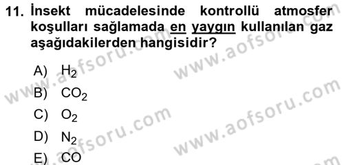 Hijyen ve Sanitasyon Dersi 2015 - 2016 Yılı (Final) Dönem Sonu Sınav Soruları 11. Soru