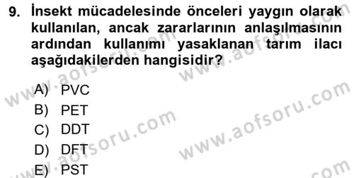 Hijyen ve Sanitasyon Dersi 2015 - 2016 Yılı (Final) Dönem Sonu Sınav Soruları 9. Soru