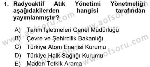 Hijyen ve Sanitasyon Dersi 2016 - 2017 Yılı 3 Ders Sınav Soruları 1. Soru