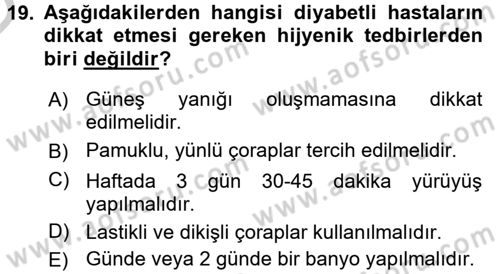 Hijyen ve Sanitasyon Dersi 2016 - 2017 Yılı 3 Ders Sınav Soruları 19. Soru