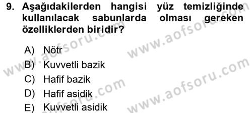 Hijyen ve Sanitasyon Dersi 2016 - 2017 Yılı 3 Ders Sınav Soruları 9. Soru