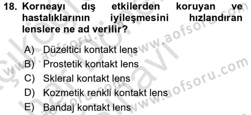 Hijyen ve Sanitasyon Dersi 2016 - 2017 Yılı (Final) Dönem Sonu Sınav Soruları 18. Soru