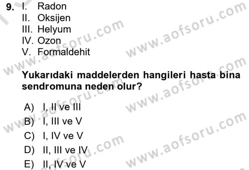 Hijyen ve Sanitasyon Dersi 2016 - 2017 Yılı (Final) Dönem Sonu Sınav Soruları 9. Soru