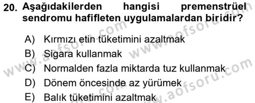 Hijyen ve Sanitasyon Dersi 2017 - 2018 Yılı 3 Ders Sınav Soruları 20. Soru