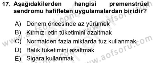 Hijyen ve Sanitasyon Dersi 2017 - 2018 Yılı (Final) Dönem Sonu Sınav Soruları 17. Soru