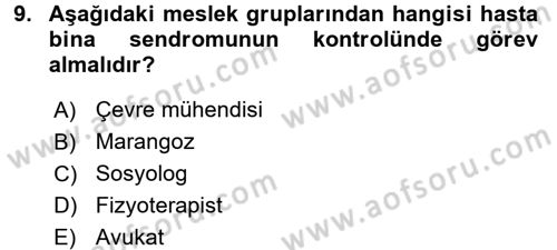 Hijyen ve Sanitasyon Dersi 2017 - 2018 Yılı (Final) Dönem Sonu Sınav Soruları 9. Soru