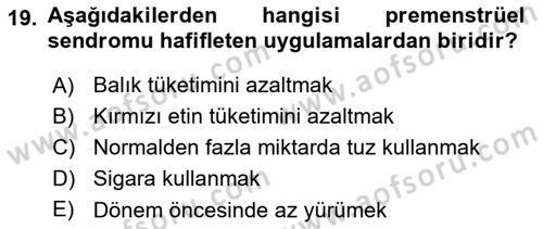 Hijyen ve Sanitasyon Dersi 2018 - 2019 Yılı 3 Ders Sınav Soruları 19. Soru